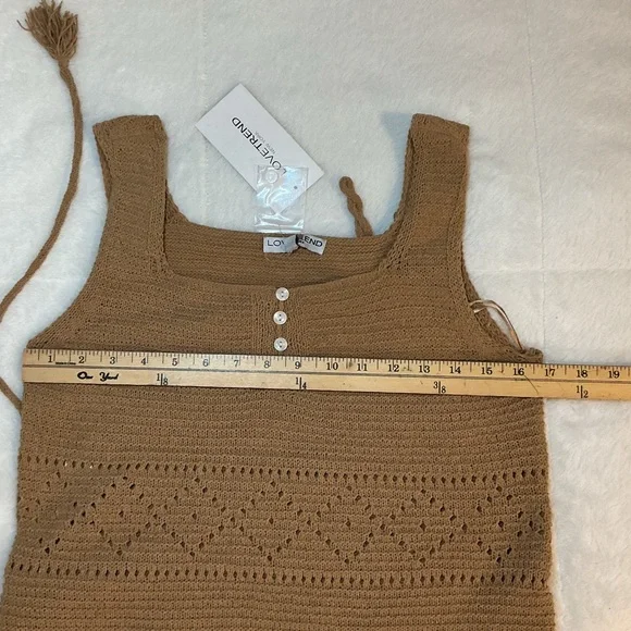 Elegant Tan Crochet Maxi Dress - Picture 5 of 7